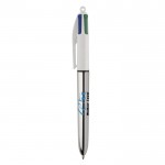 BIC® reclame pen met 4 metallic inktkleuren kleur zilver tweede weergave