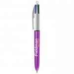 BIC® reclame pen met 4 metallic inktkleuren kleur blauw eerste weergave