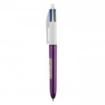 BIC® reclame pen met 4 metallic inktkleuren kleur blauw tweede weergave