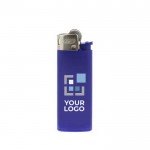 Compacte BIC® aansteker met logo kleur marineblauw weergave met bedrukt logo
