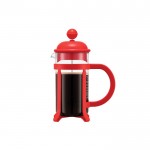 Kleine borosilicaatglazen koffiepot kleur rood