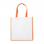 Non-woven tas met bijpassende handvatten 80 g/m2 kleur oranje eerste weergave