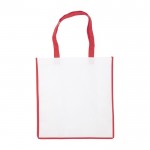 Non-woven tas met bijpassende handvatten 80 g/m2 kleur rood eerste weergave
