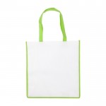 Non-woven tas met bijpassende handvatten 80 g/m2 kleur lichtgroen eerste weergave