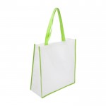 Non-woven tas met bijpassende handvatten 80 g/m2 kleur lichtgroen tweede weergave