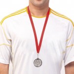 Metalen medaille met olympisch motief kleur zilver tweede weergave