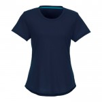 Gerecyclede T-shirts met logo, 160 g/m2 in de kleur donkerblauw
