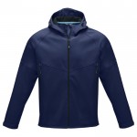 Duurzame softshell jas met logo, 280 g/m2 in de kleur marineblauw