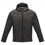 Duurzame softshell jas met logo, 280 g/m2 in de kleur donkergrijs