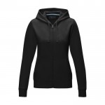 Vrouwen GOTS biokatoenen sweatshirt 280 g/m2 Elevate NXT kleur zwart tweede weergave voorkant