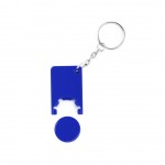 winkelwagenmuntje sleutelhangers bedrukken goedkoop in kleur blauw