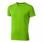 Bio katoenen T-shirts met logo en V-hals in de kleur groen