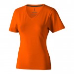 Duurzame damesshirts met V-hals in de kleur oranje