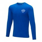 Bedrukte eco shirts met lange mouwen in koningsblauw met logo