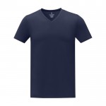 Katoenen heren-T-shirt met V-hals 160 g/m2 Elevate Life kleur marineblauw tweede weergave voorkant