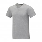Katoenen heren-T-shirt met V-hals 160 g/m2 Elevate Life kleur grijs