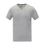Katoenen heren-T-shirt met V-hals 160 g/m2 Elevate Life kleur grijs tweede weergave voorkant