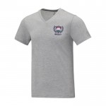 Katoenen heren-T-shirt met V-hals 160 g/m2 Elevate Life kleur grijs weergave zeefdruk