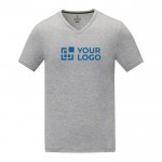Katoenen heren-T-shirt met V-hals 160 g/m2 Elevate Life kleur grijs met afdrukgebied
