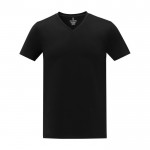 Katoenen heren-T-shirt met V-hals 160 g/m2 Elevate Life kleur zwart tweede weergave voorkant