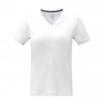 Katoenen dames-T-shirt met V-hals 160 g/m2 Elevate Life kleur wit tweede weergave voorkant