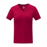 Katoenen dames-T-shirt met V-hals 160 g/m2 Elevate Life kleur rood tweede weergave voorkant