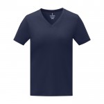 Katoenen dames-T-shirt met V-hals 160 g/m2 Elevate Life kleur marineblauw tweede weergave voorkant