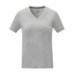 Katoenen dames-T-shirt met V-hals 160 g/m2 Elevate Life kleur grijs tweede weergave voorkant