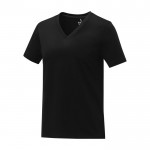 Katoenen dames-T-shirt met V-hals 160 g/m2 Elevate Life kleur zwart