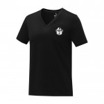 Katoenen dames-T-shirt met V-hals 160 g/m2 Elevate Life kleur zwart weergave zeefdruk