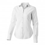 Katoenen dames blouse met opdruk, 142 g/m2 in de kleur wit