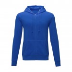 Katoenen heren hoodie 240 g/m2 Elevate Essentials kleur blauw tweede weergave voorkant