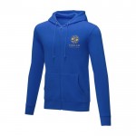 Katoenen heren hoodie 240 g/m2 Elevate Essentials kleur blauw weergave zeefdruk