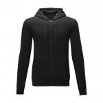 Katoenen heren hoodie 240 g/m2 Elevate Essentials kleur zwart tweede weergave voorkant