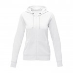 Dames sweatshirt met capuchon 240 g/m2 Elevate Essentials kleur wit tweede weergave voorkant