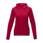 Dames sweatshirt met capuchon 240 g/m2 Elevate Essentials kleur rood tweede weergave voorkant