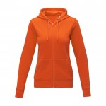 Dames sweatshirt met capuchon 240 g/m2 Elevate Essentials kleur oranje tweede weergave voorkant
