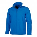 Softshell jassen bedrukt met logo, 400 g/m2 in de kleur blauw