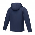 Heren polyester jas met logo 250 g/m2 Elevate Essentials kleur marineblauw derde weergave achterkant