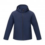 Heren polyester jas met logo 250 g/m2 Elevate Essentials kleur marineblauw tweede weergave voorkant