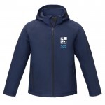 Heren polyester jas met logo 250 g/m2 Elevate Essentials kleur marineblauw met afdrukgebied