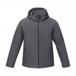 Heren polyester jas met logo 250 g/m2 Elevate Essentials kleur donkergrijs tweede weergave voorkant