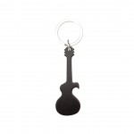 Sleutelhanger en flesopener in de vorm van een gitaar kleur zwart