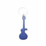 Sleutelhanger en flesopener in de vorm van een gitaar kleur blauw