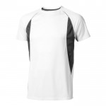 Polyester sportshirts bedrukt met logo in de kleur wit