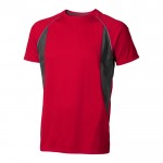 Polyester sportshirts bedrukt met logo in de kleur rood