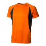 Polyester sportshirts bedrukt met logo in de kleur oranje