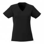 Hardloopshirts met V-hals en logo, 145 g/m2 in de kleur zwart