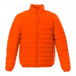Gewatteerde jas voor bedrijfspromotie in de kleur oranje