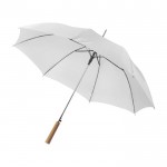 Handmatige paraplu met houten handvat kleur wit derde weergave